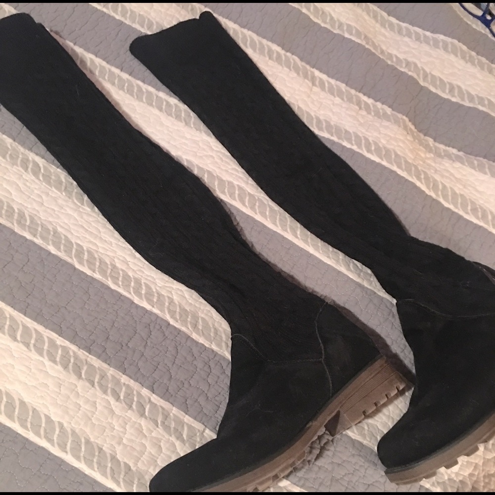 Muk Luks tall black sweater boots